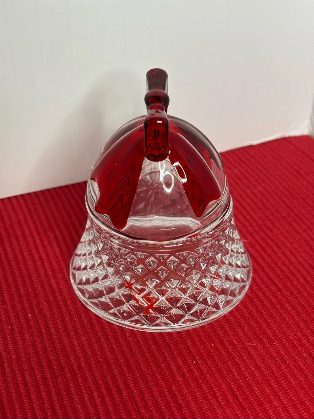 Mikasa Crystal Ruby Bell Covered Box “Celebrations” From The Rejoice Collection